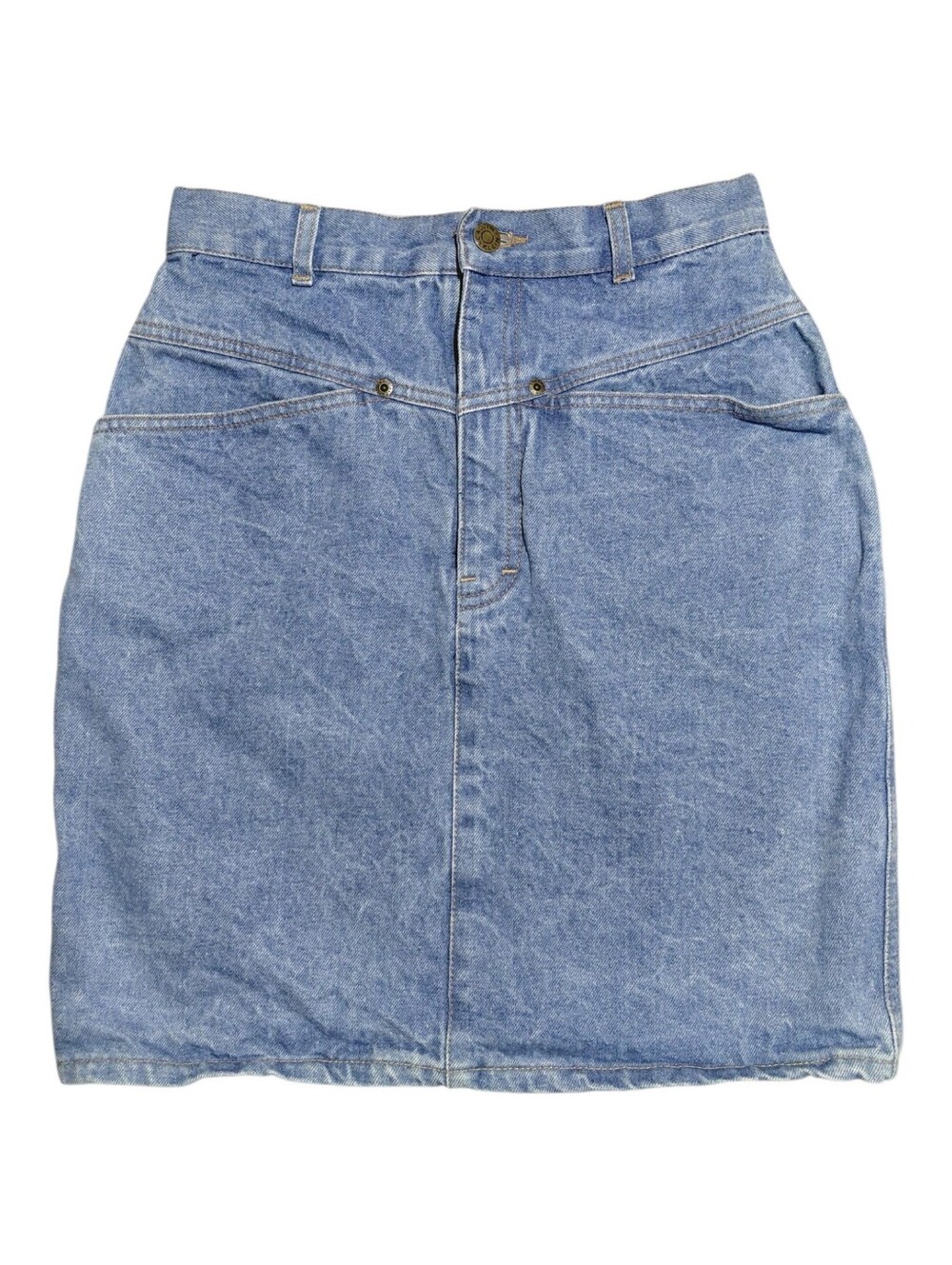 1980s Calvin Klein Brooke Shields Denim Skirt Size 9 High Waist Made in USA